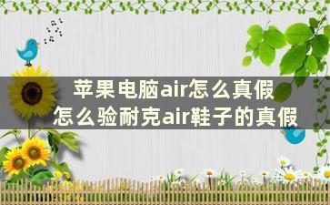 苹果电脑air怎么真假 怎么验耐克air鞋子的真假